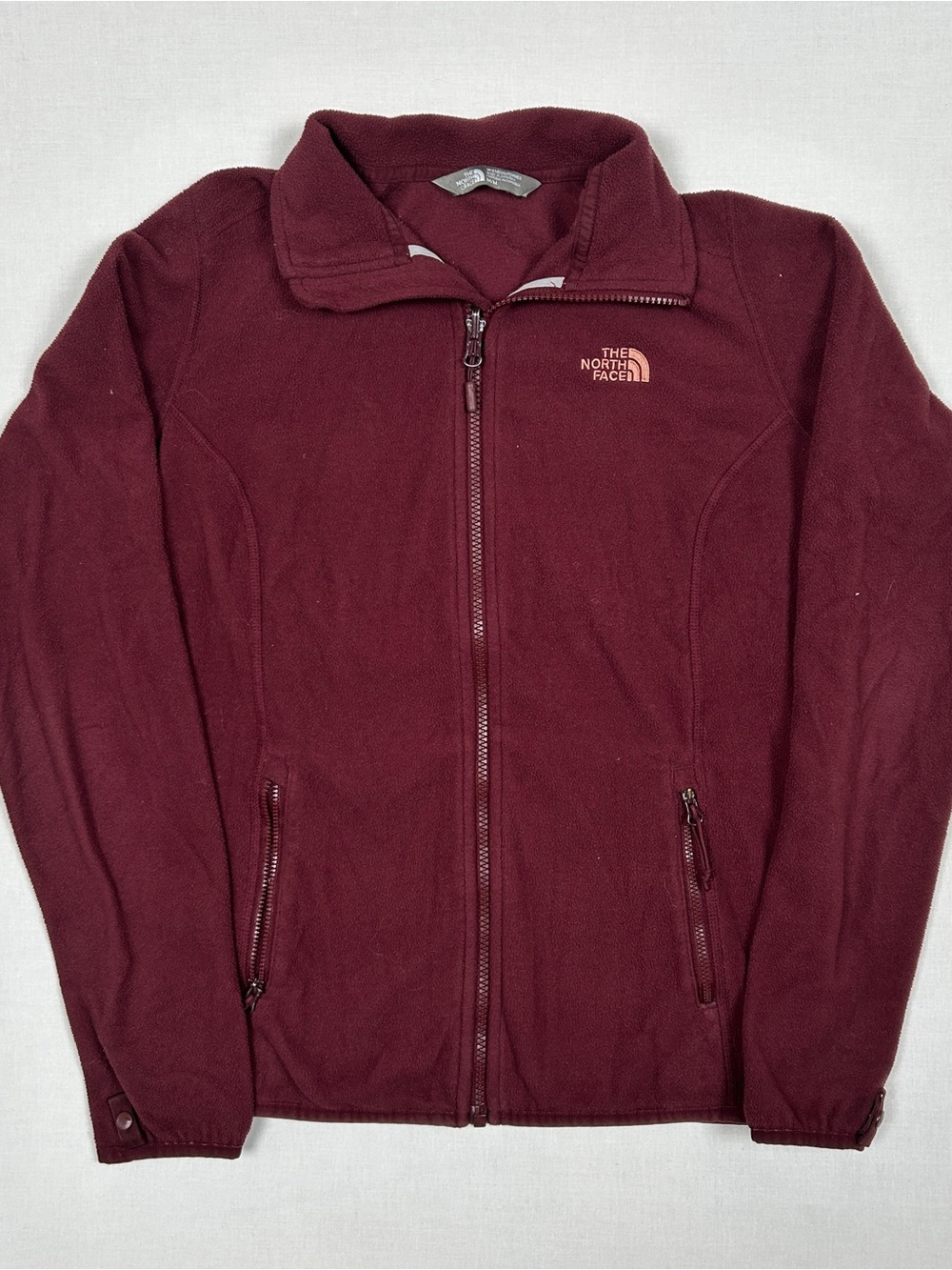 Vintage The North Face Red Burgundy Full Zip Fleece